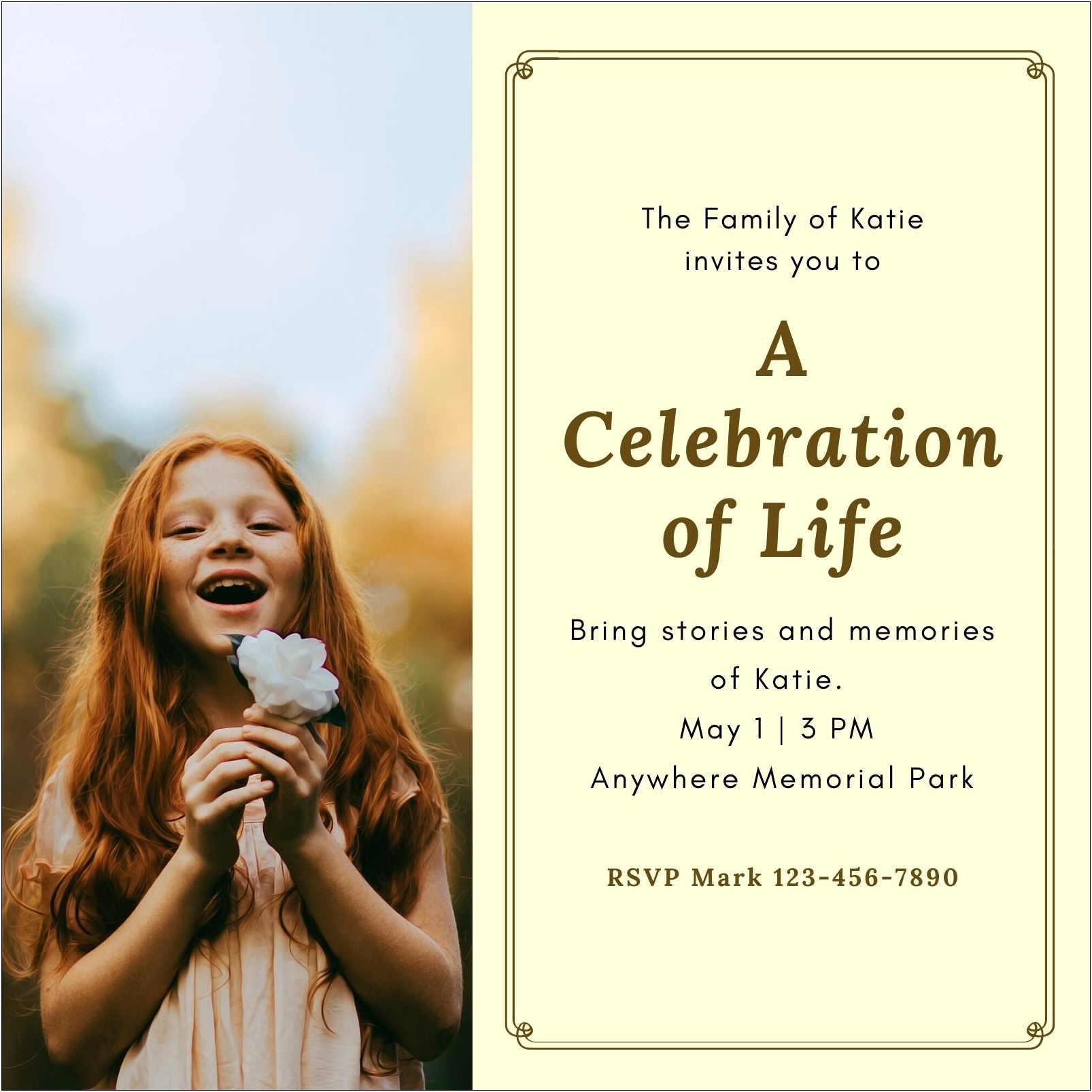 Celebration Of Life Invitation Template Free