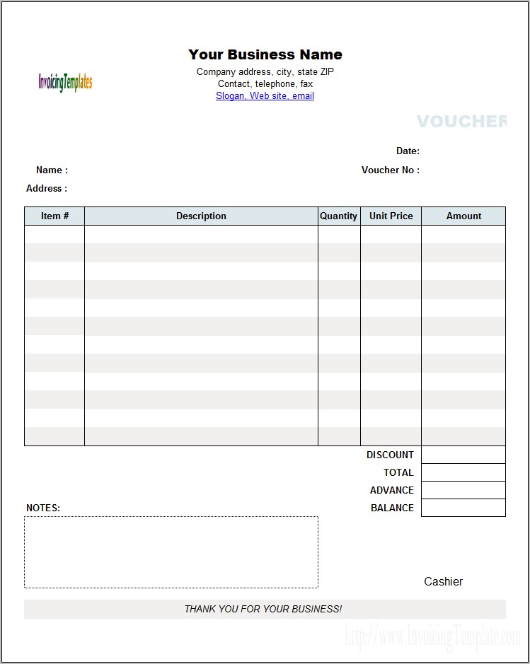 Check Voucher Template Excel Free Download