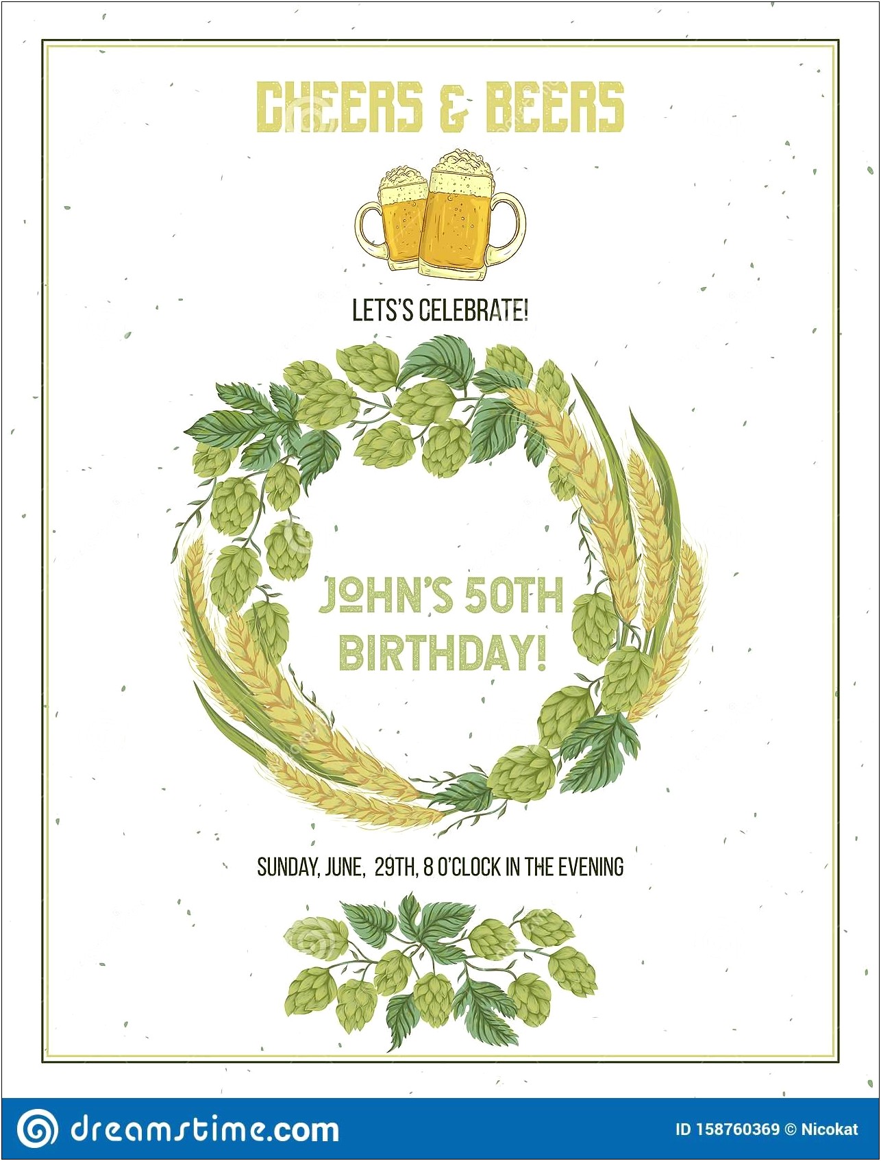 Cheers And Beers Free Invitation Template