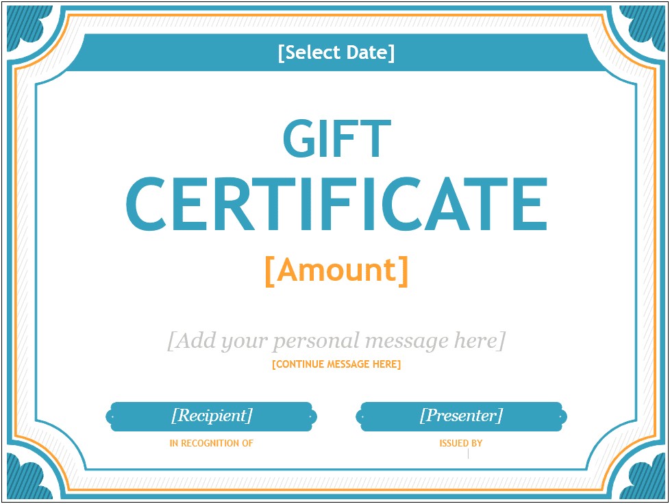 Children's Gift Certificate Template Free
