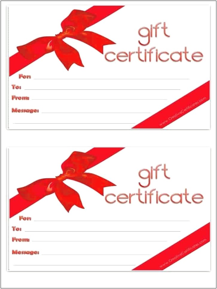 Christmas Blank Gift Certificate Template Free