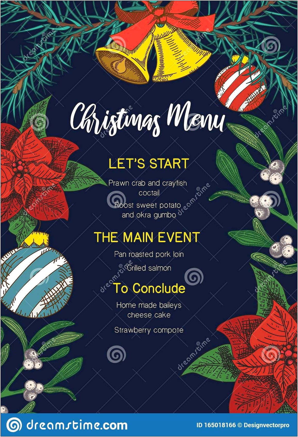 Christmas Dinner Menu Template Free Download