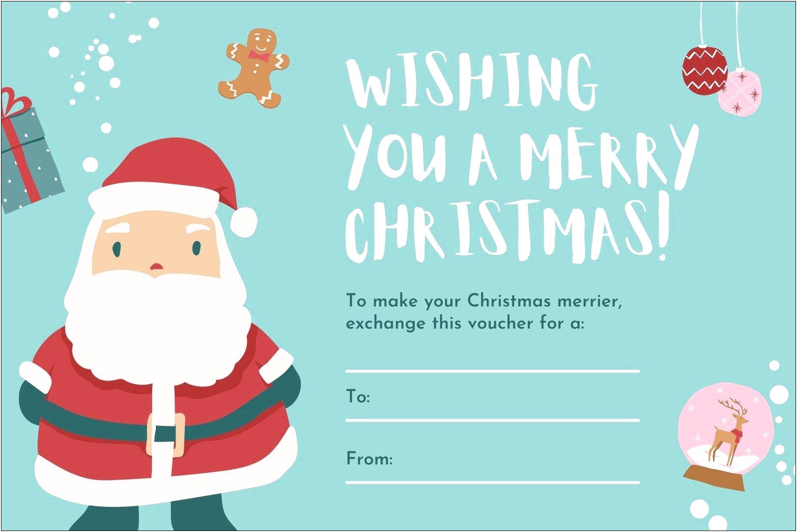 Christmas Gift Voucher Design Template Free