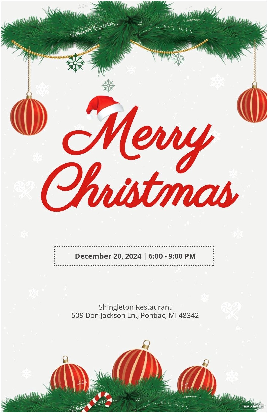 Christmas Holiday Hours Sign Template Free