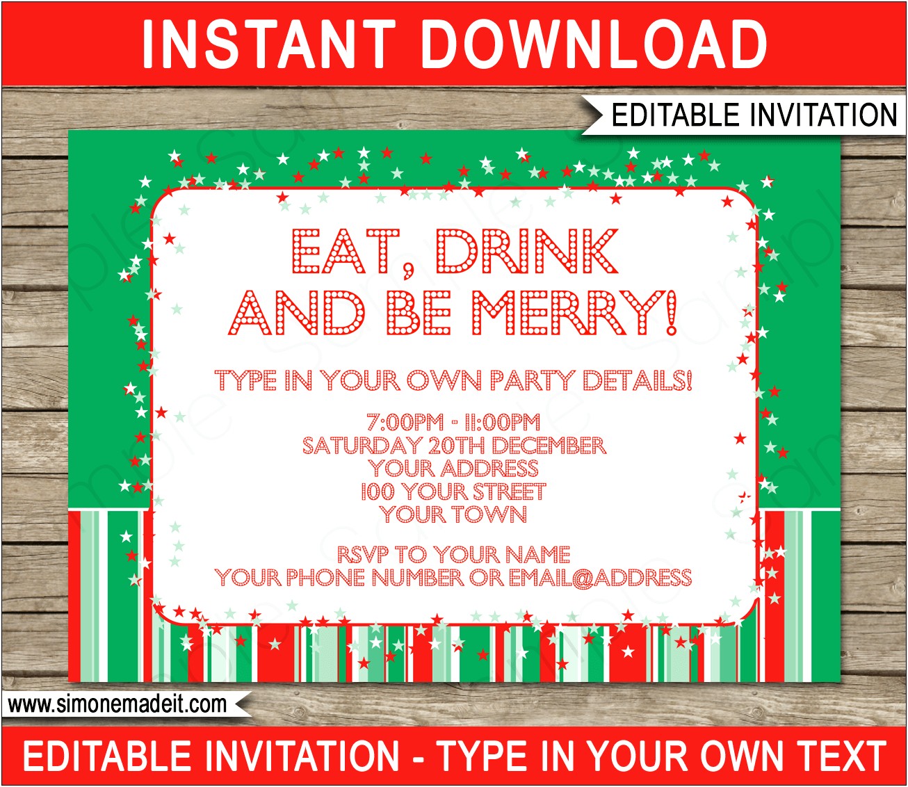 Christmas Party Invitations Free Template Download