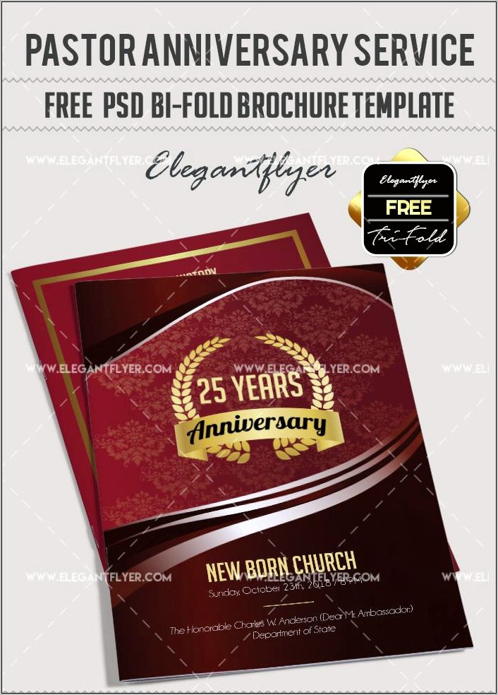Church Tri Fold Brochure Template Free