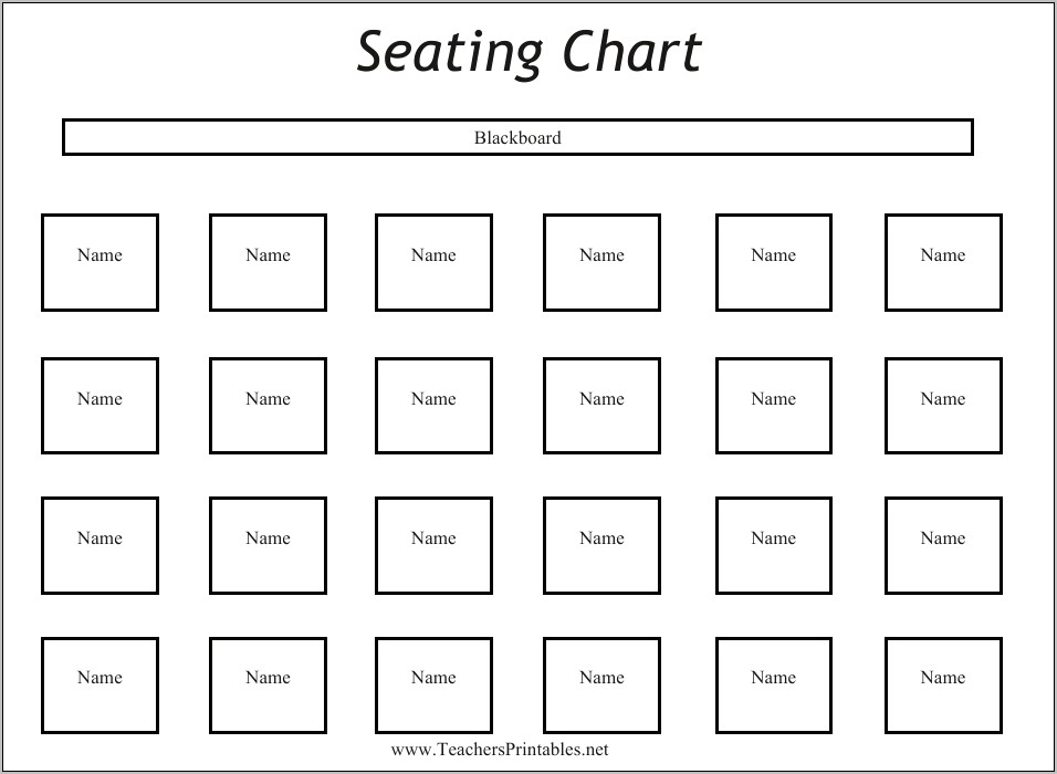 Classroom Seating Chart Template Free Download