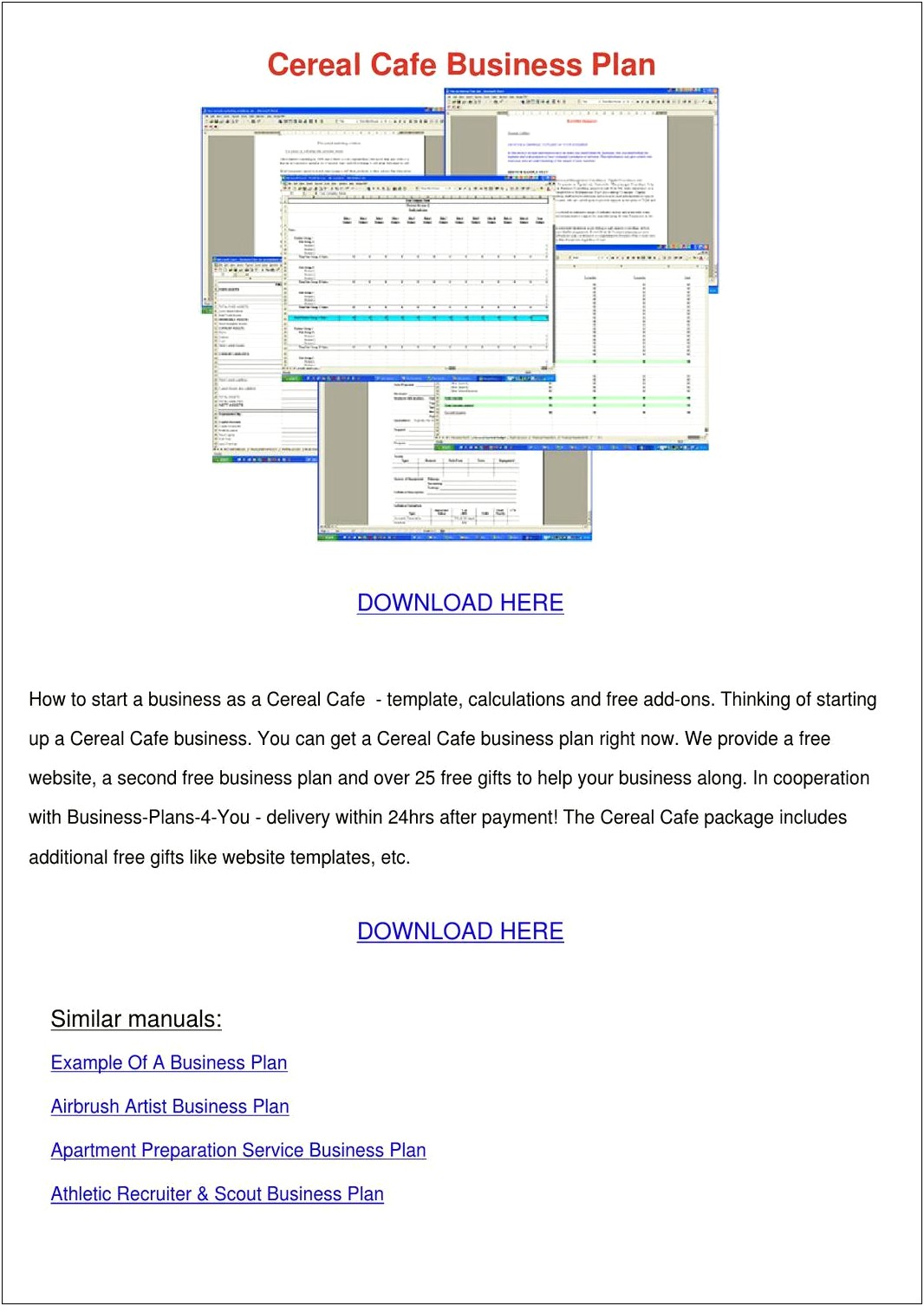 Coffee Shop Business Plan Template Free