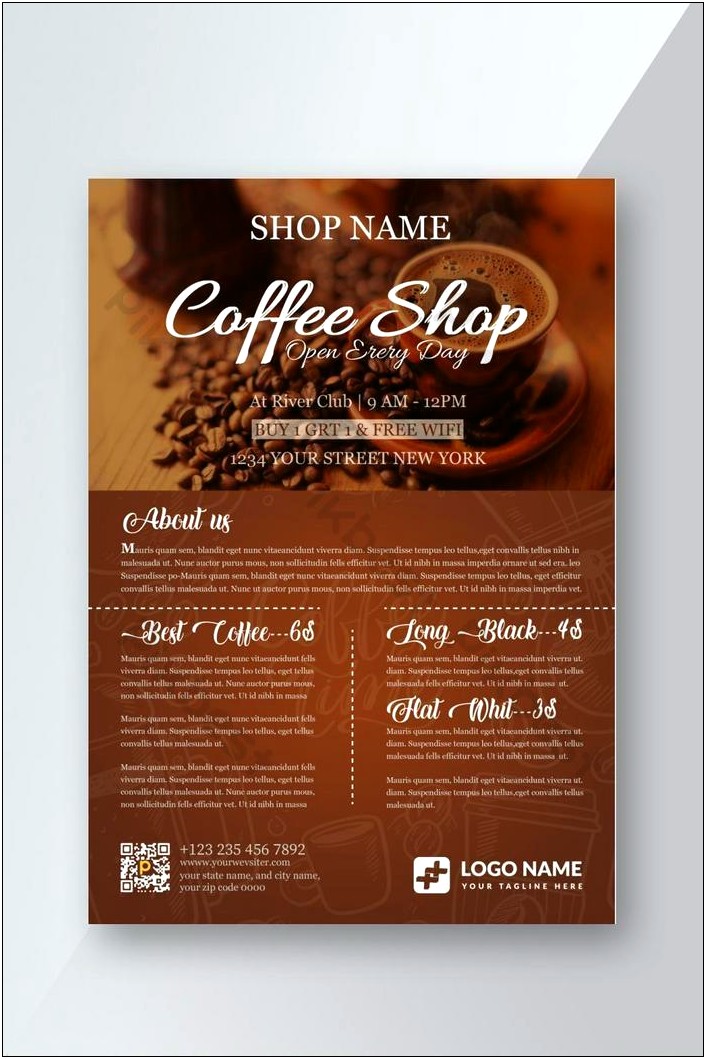 Coffee Shop Flyer Template Free Download