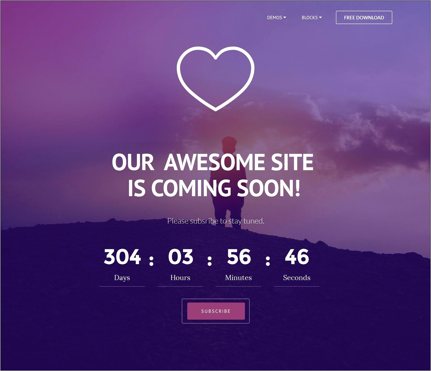 Coming Soon Page Html Free Template