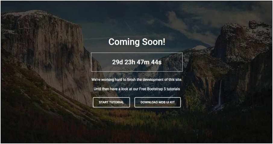 Coming Soon Template Bootstrap Free Download