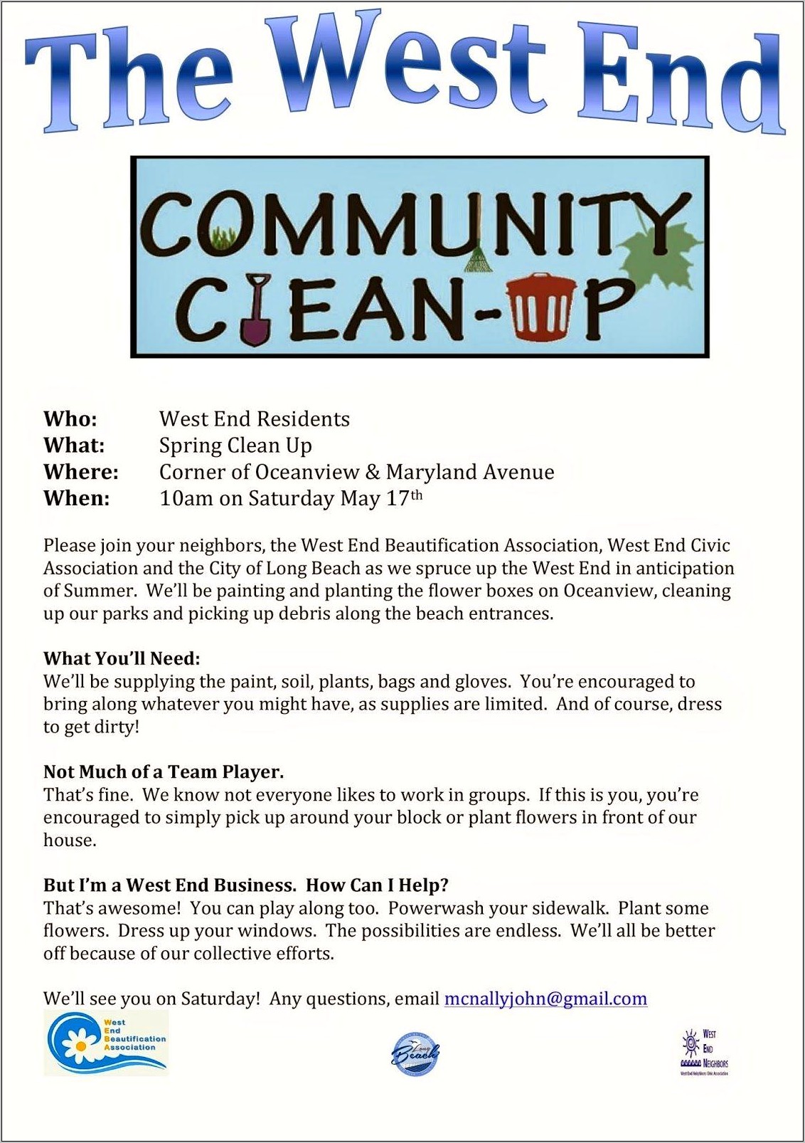 Community Clean Up Flyer Template Free
