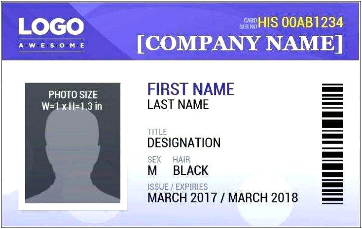 Company Id Card Template Free Download