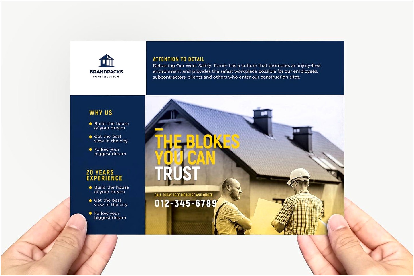 Construction Company Brochure Template Free Download