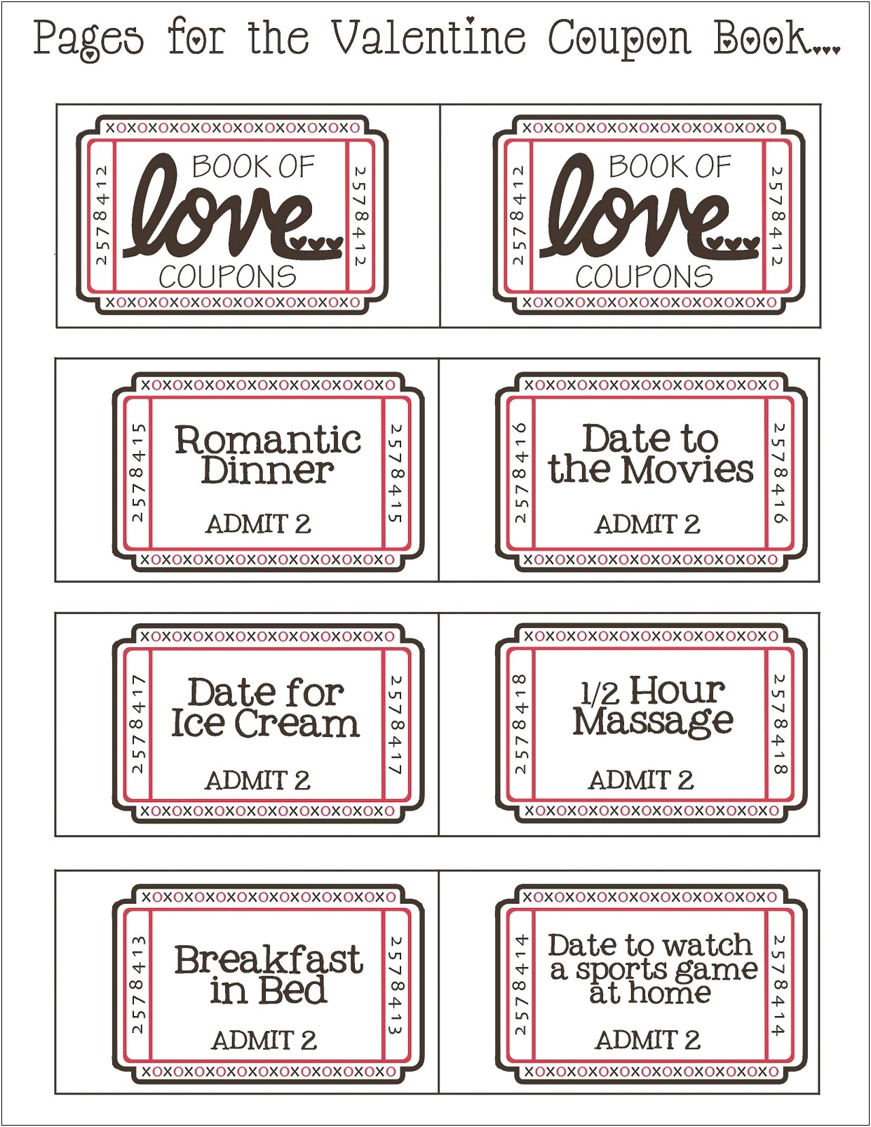Coupon Book For Girlfriend Template Free