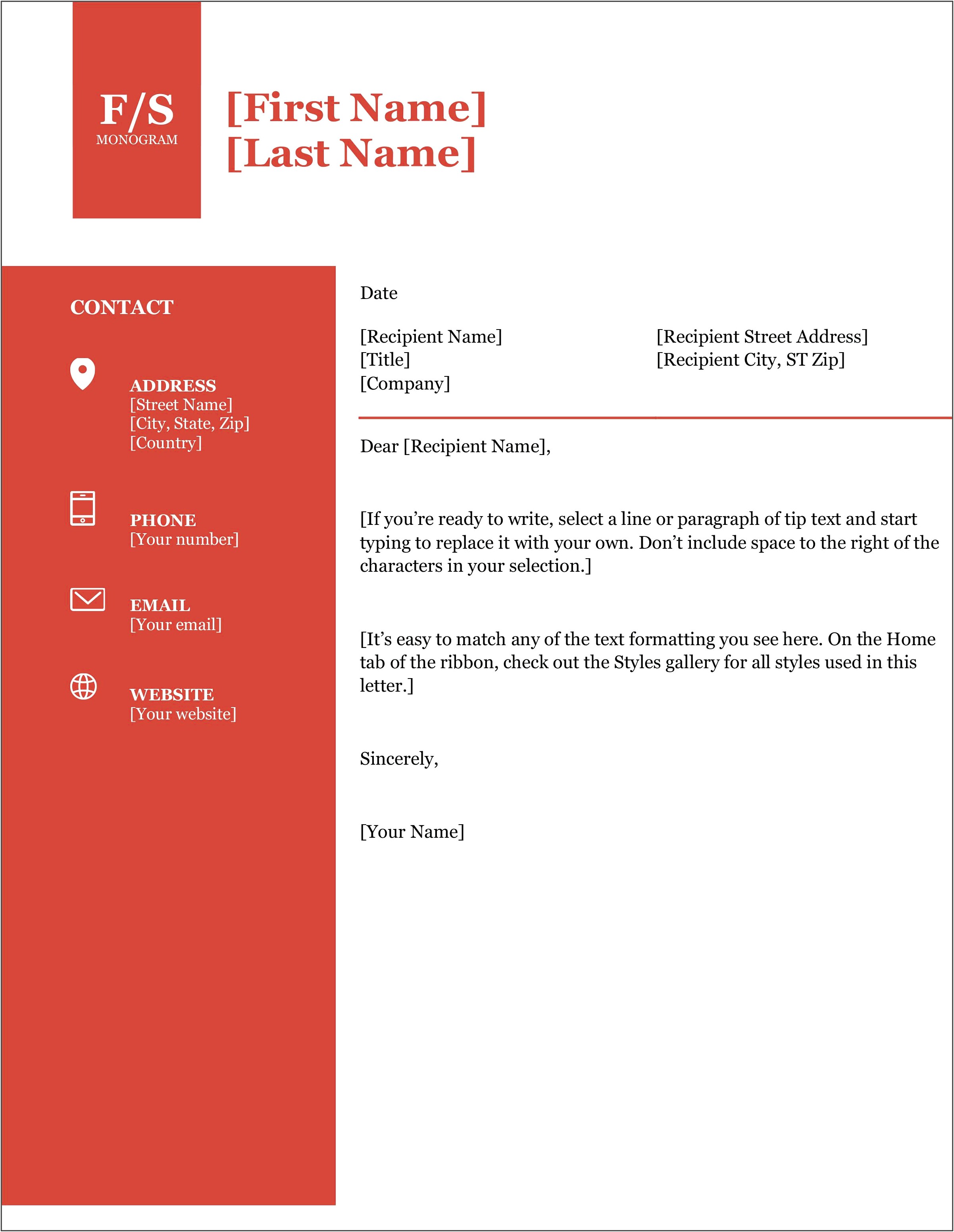 Cover Letter Template Free Download Mac