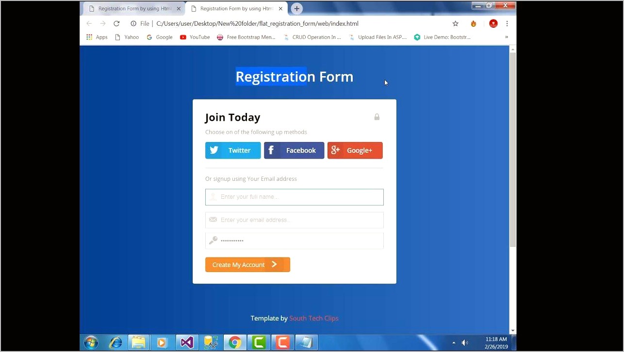 Css Signup Form Template Free Download