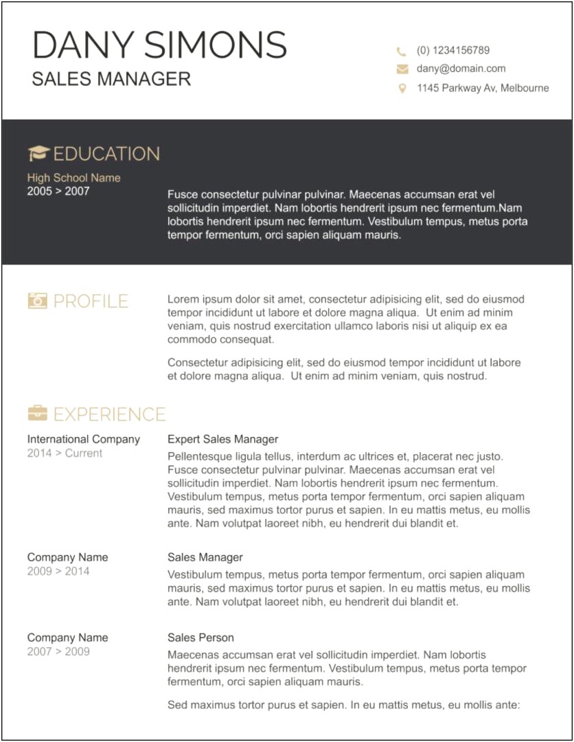 Curriculum Vitae Template Word Free Download