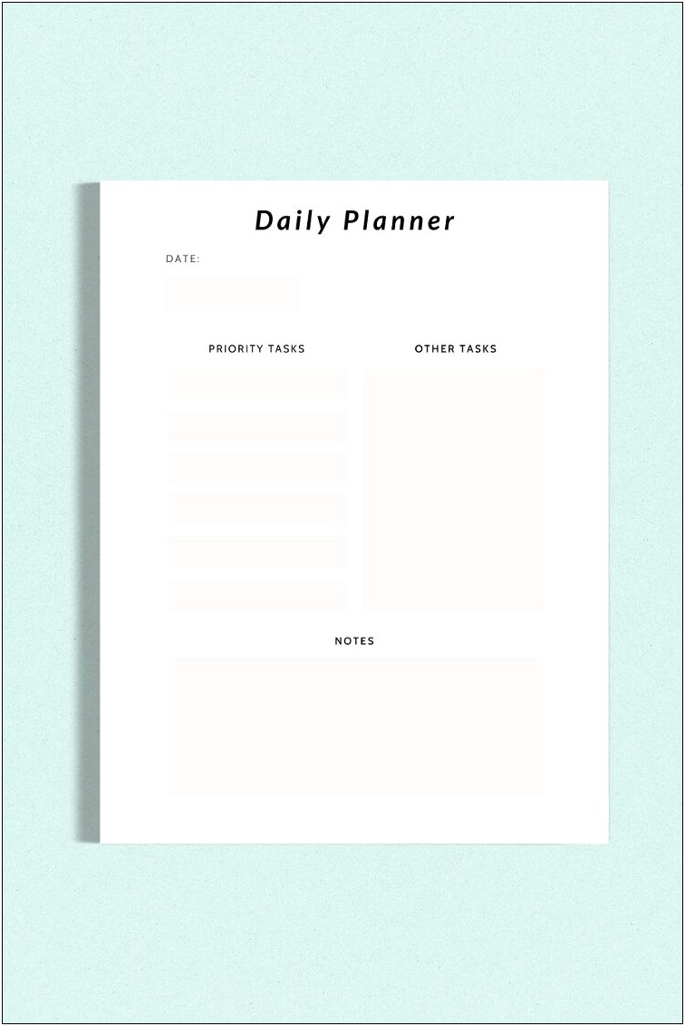 Customizable Free Printable Daily Planner Template
