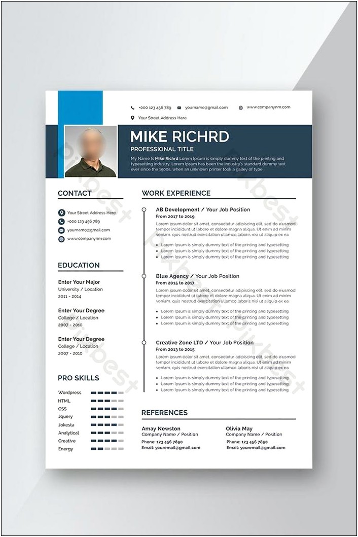 Cv Template Word Document Free Download