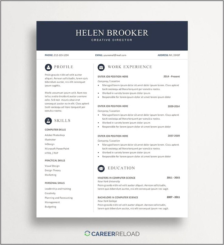 Cv Template Word Free Download 2016