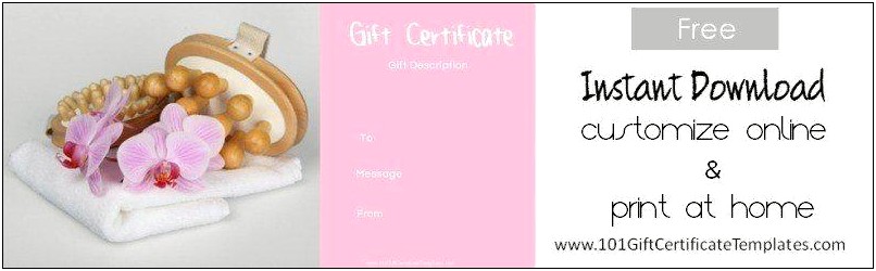 Day Spa Gift Certificate Template Free