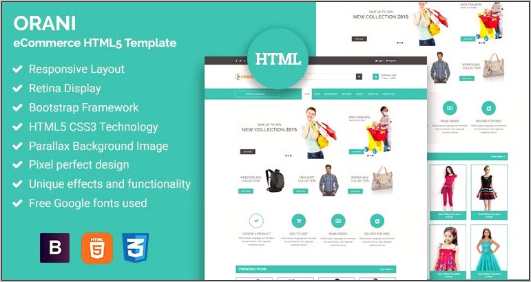 Download Free Bootstrap Template For Ecommerce