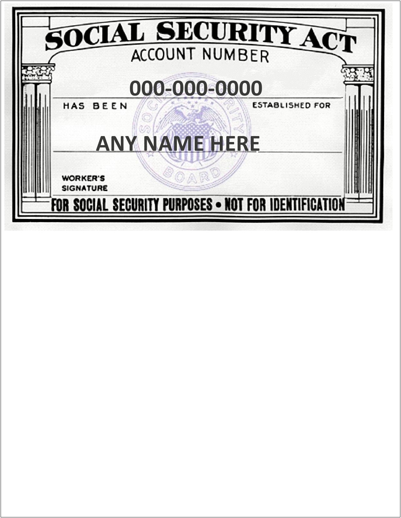 Download Free Social Security Card Template