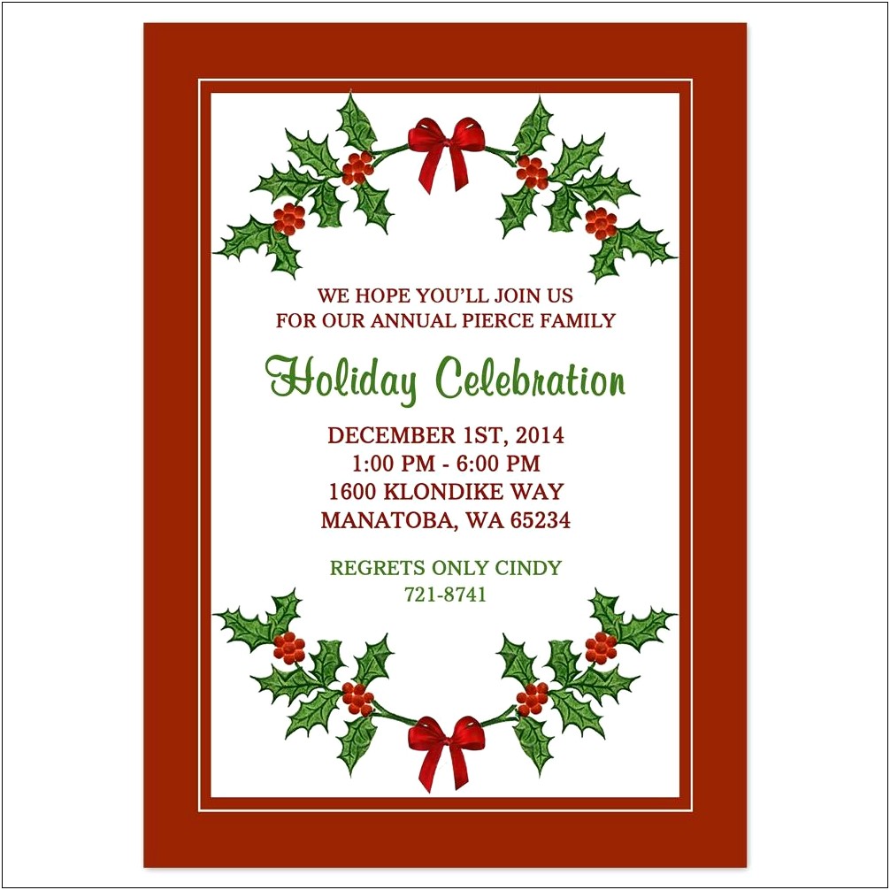 Downloadable Free Christmas Invitation Templates Word