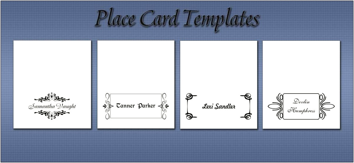 Downloadable Free Printable Tent Cards Templates