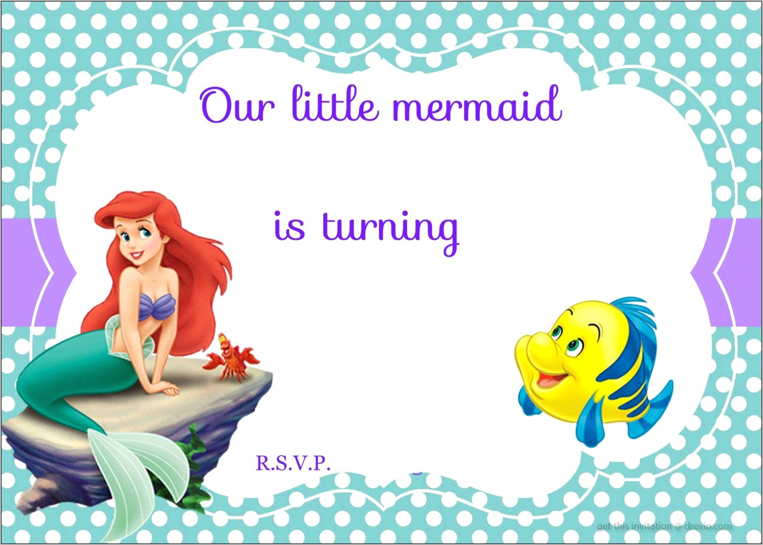 Downloadable Little Mermaid Invitation Template Free