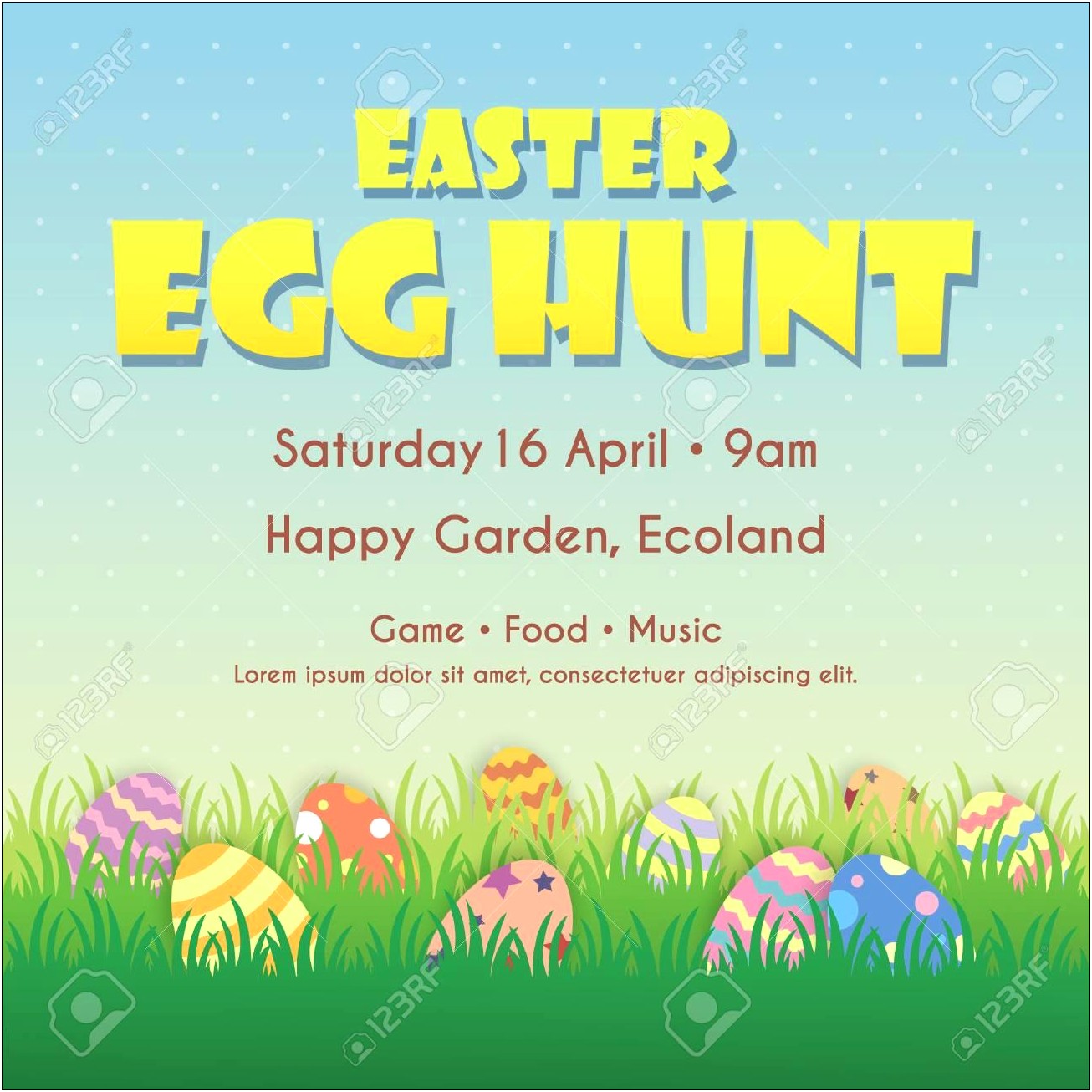 Easter Egg Hunt Poster Free Template