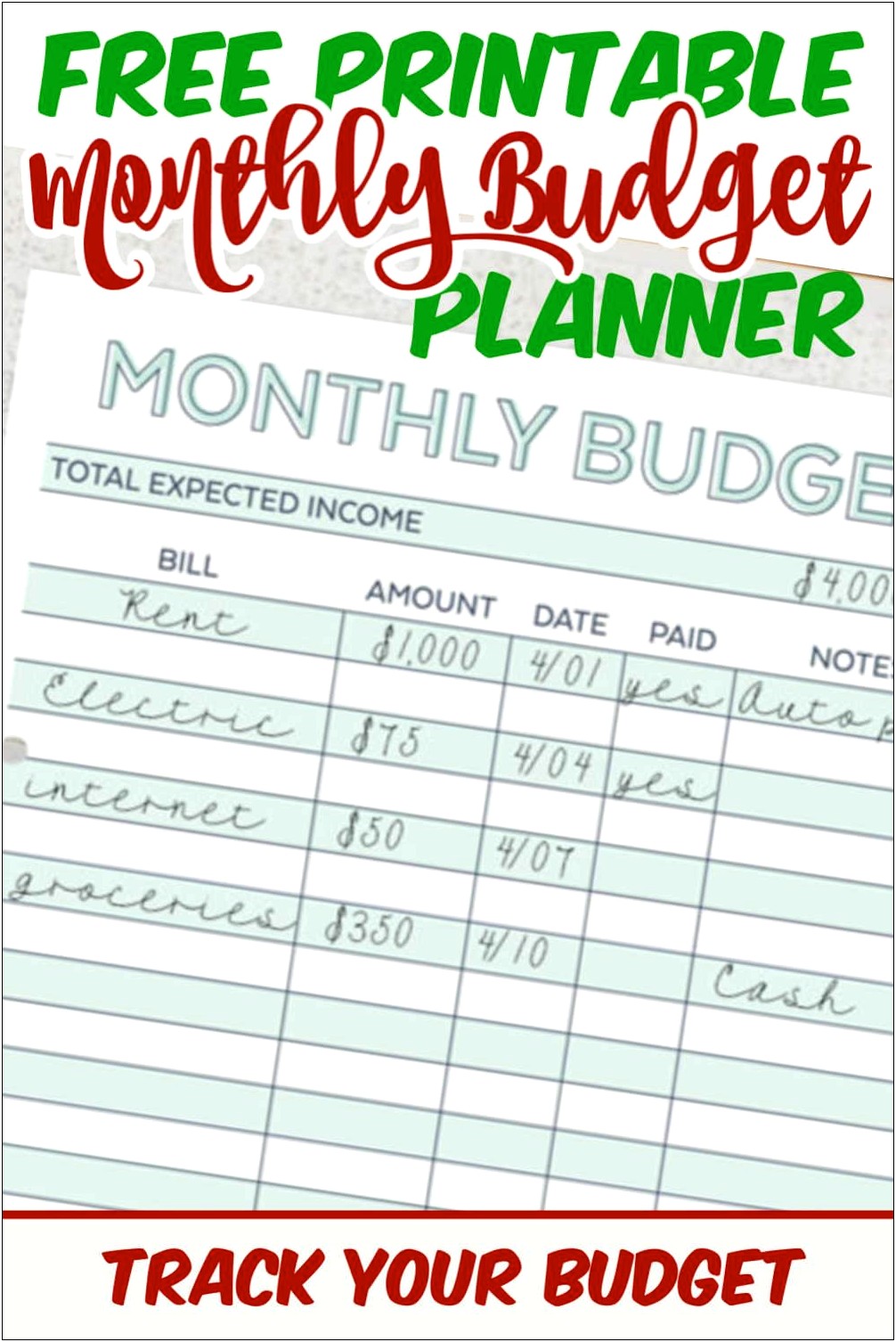 Easy To Use Budget Template Free