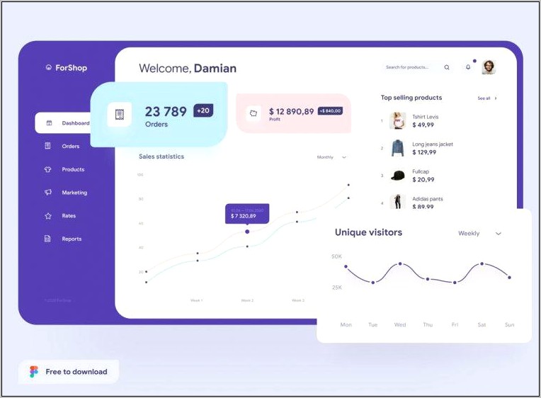 Ecommerce Admin Panel Template Free Download