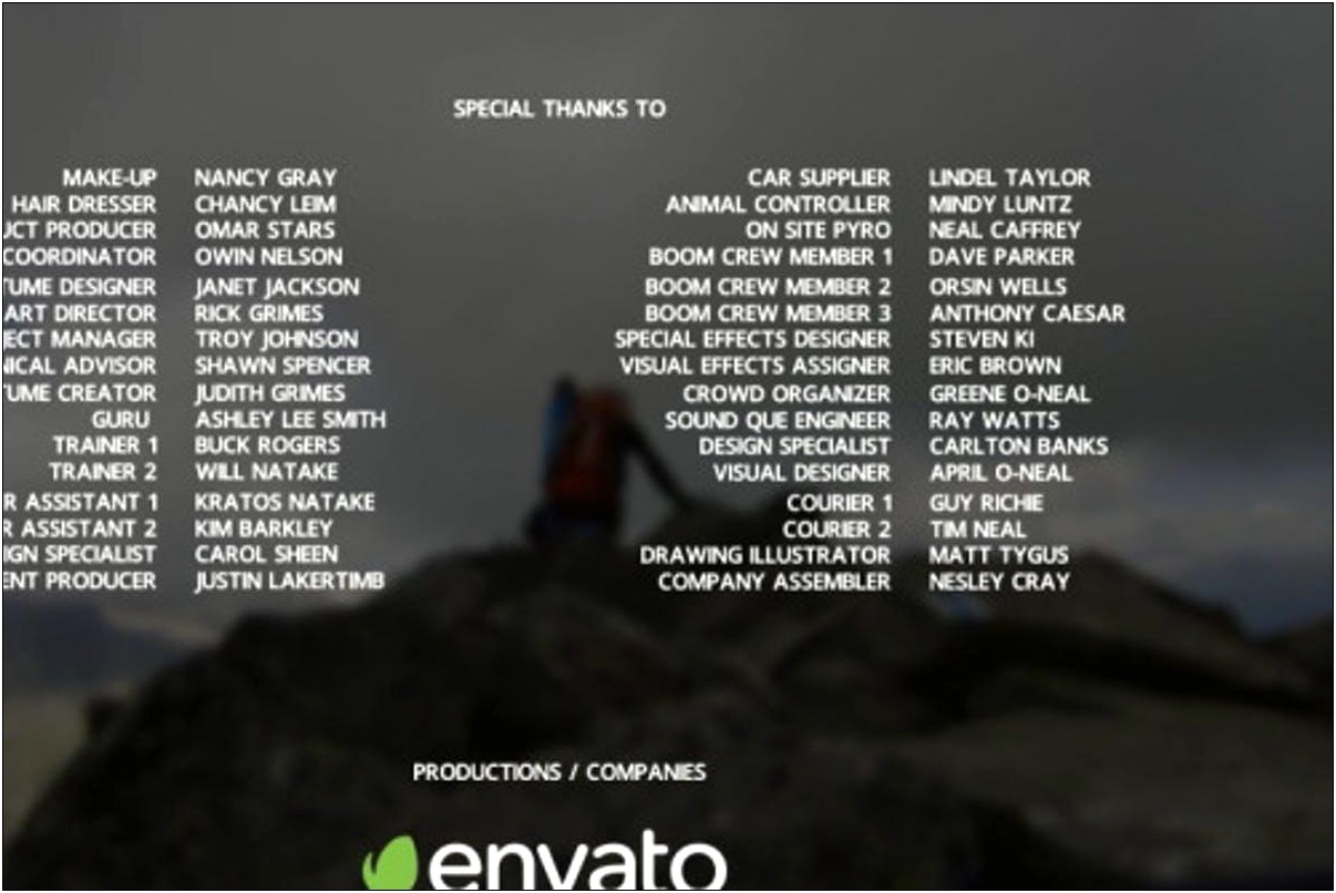 End Credits Template After Effects Free
