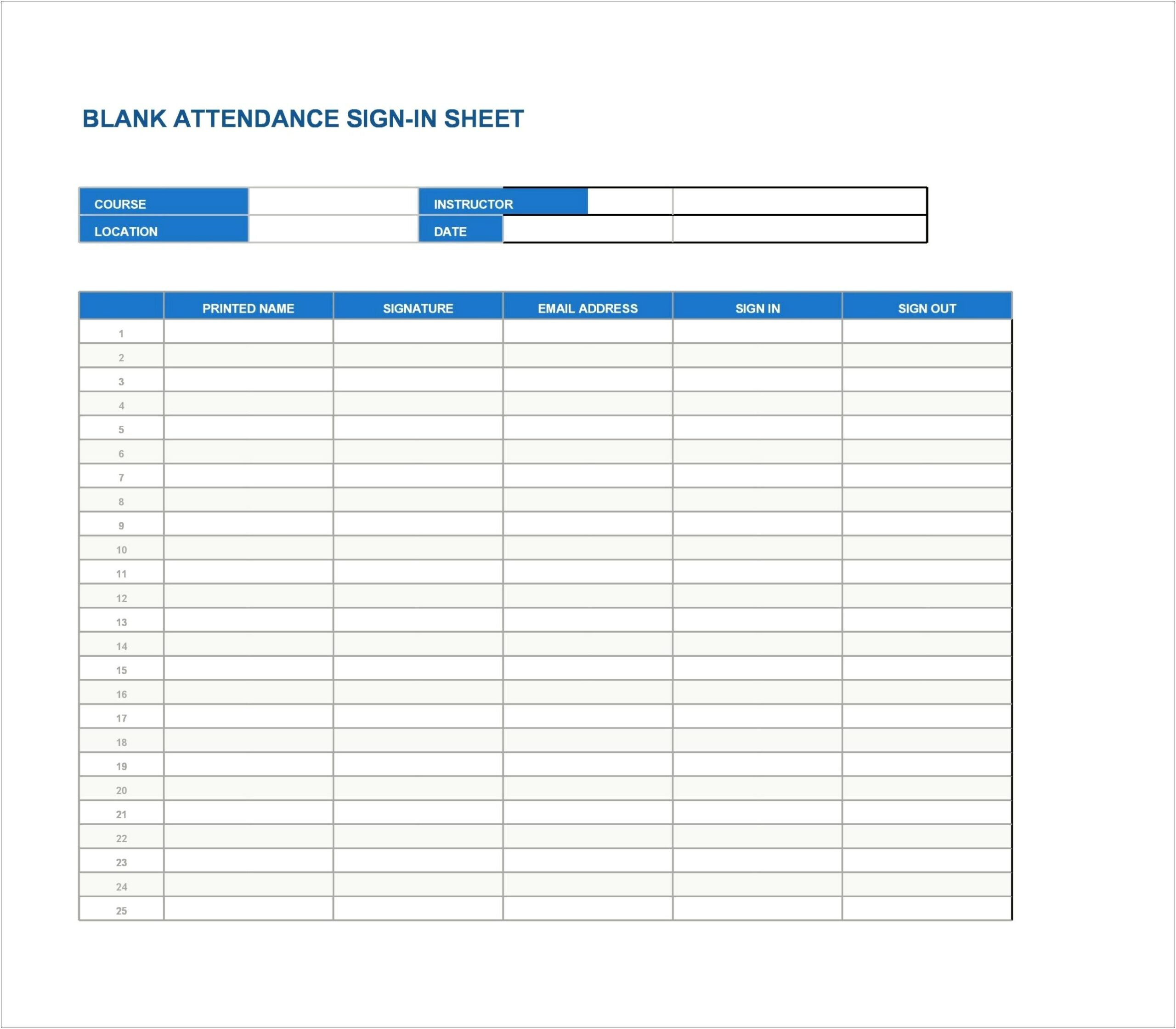 Equipment Sign Out Sheet Template Free