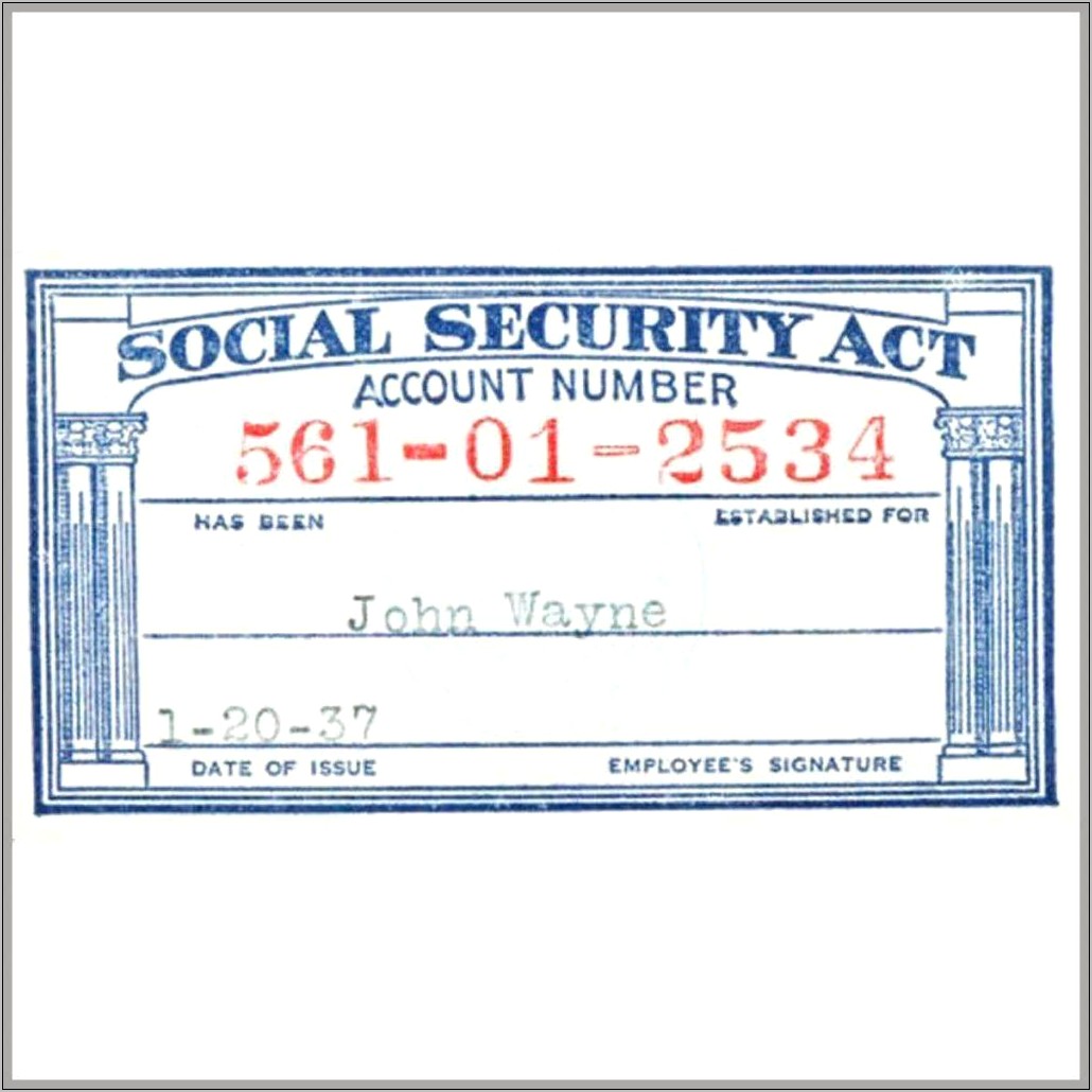 Fillable Social Security Card Template Free
