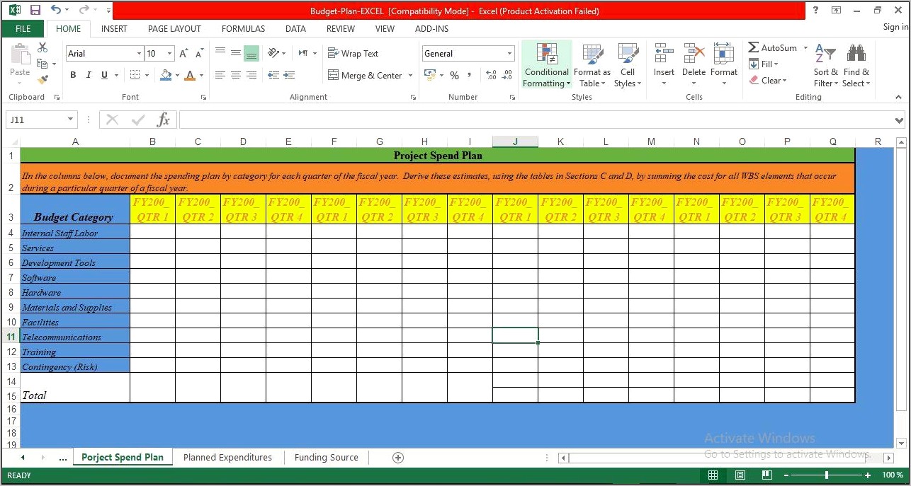 Financial Plan Template Excel Free Download