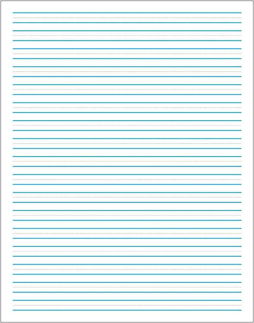 First Grade Lined Paper Template Free