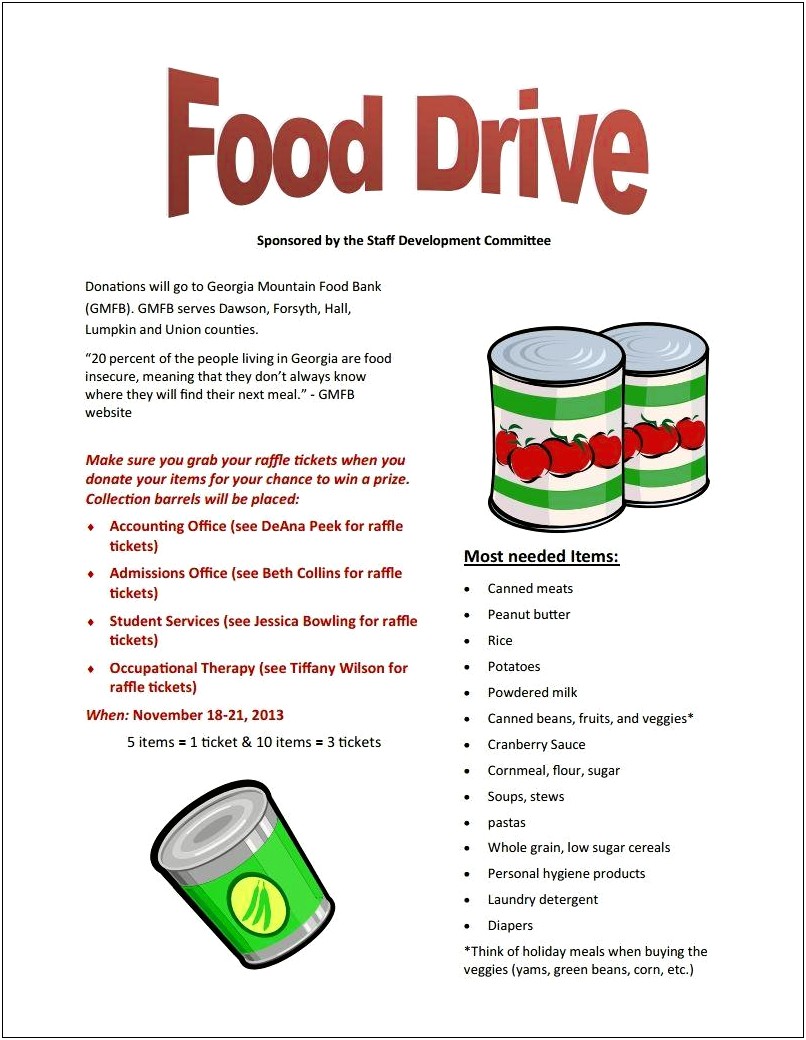 Food Drive Flyer Template Word Free