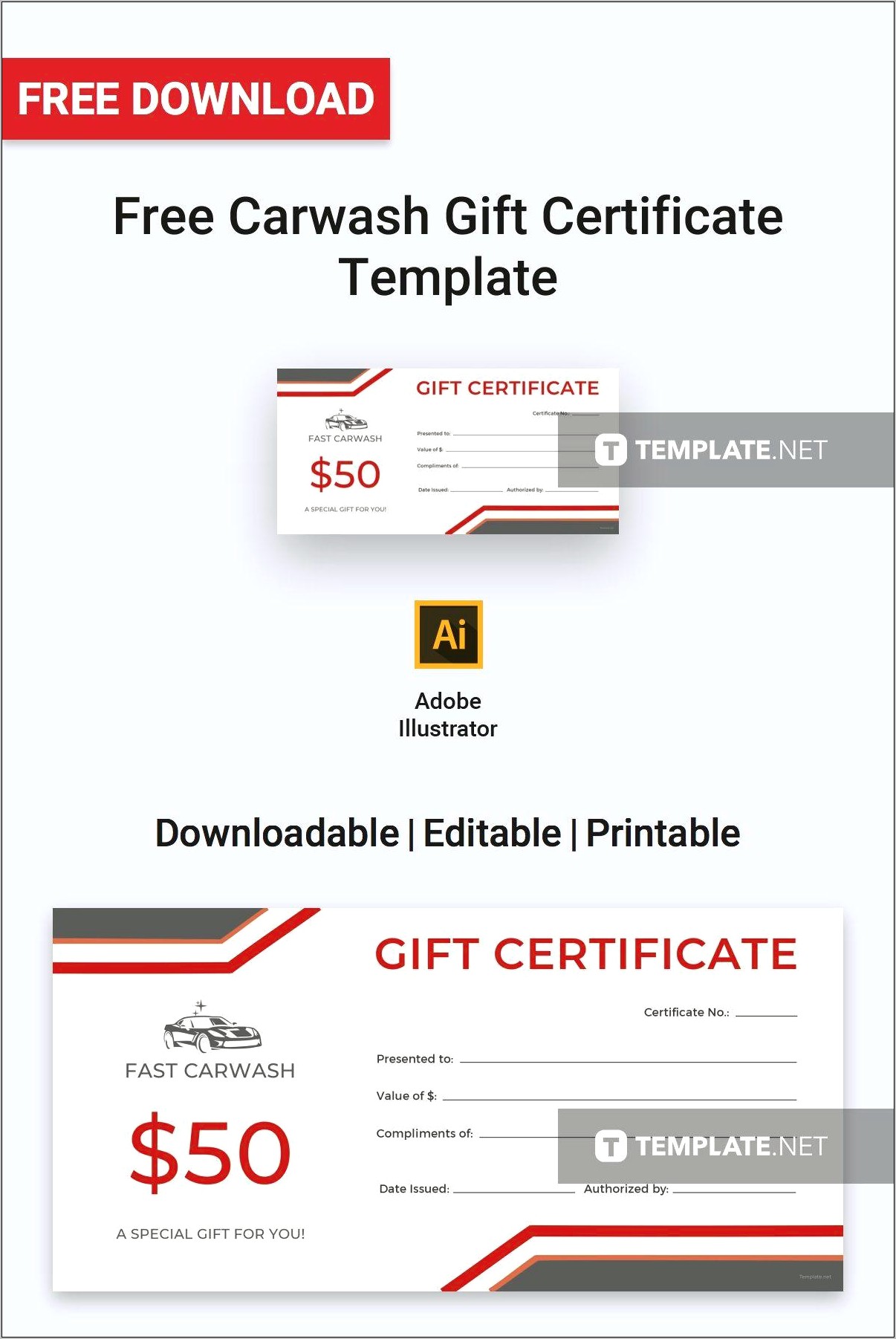 Free Auto Detailing Gift Certificate Template