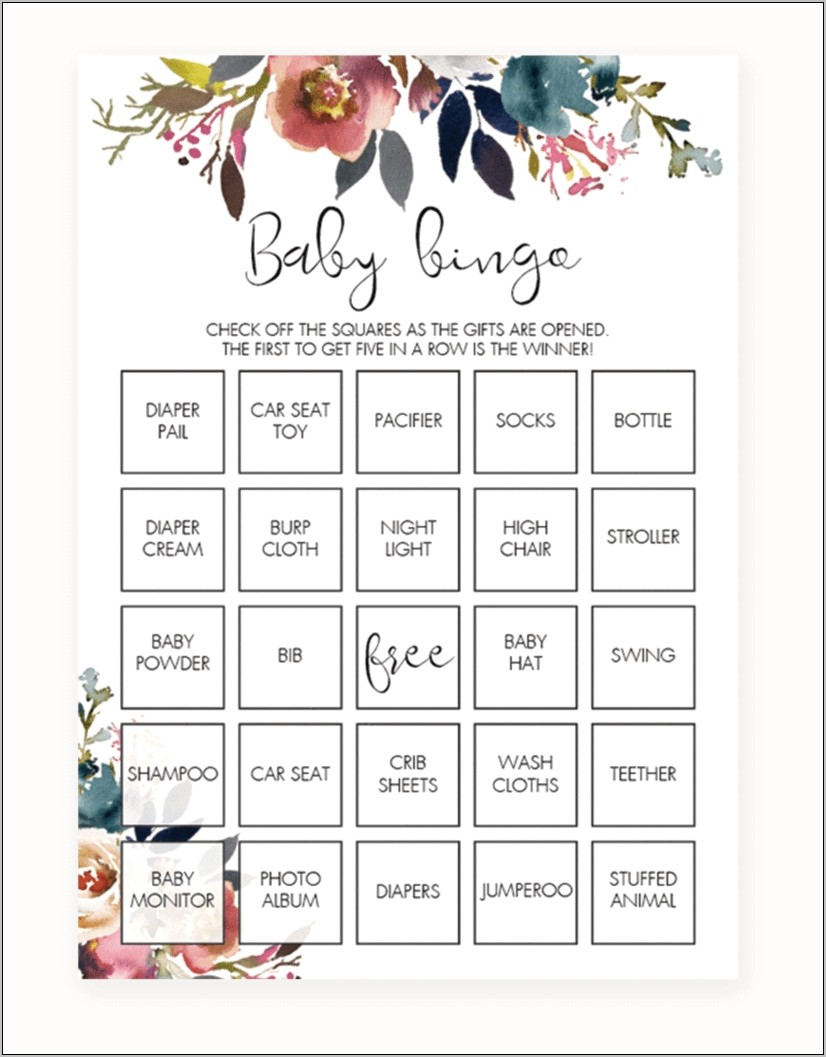 Free Baby Registry Insert Cards Template