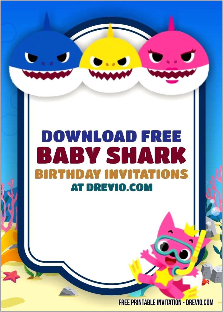 Free Baby Shark Birthday Invitation Template