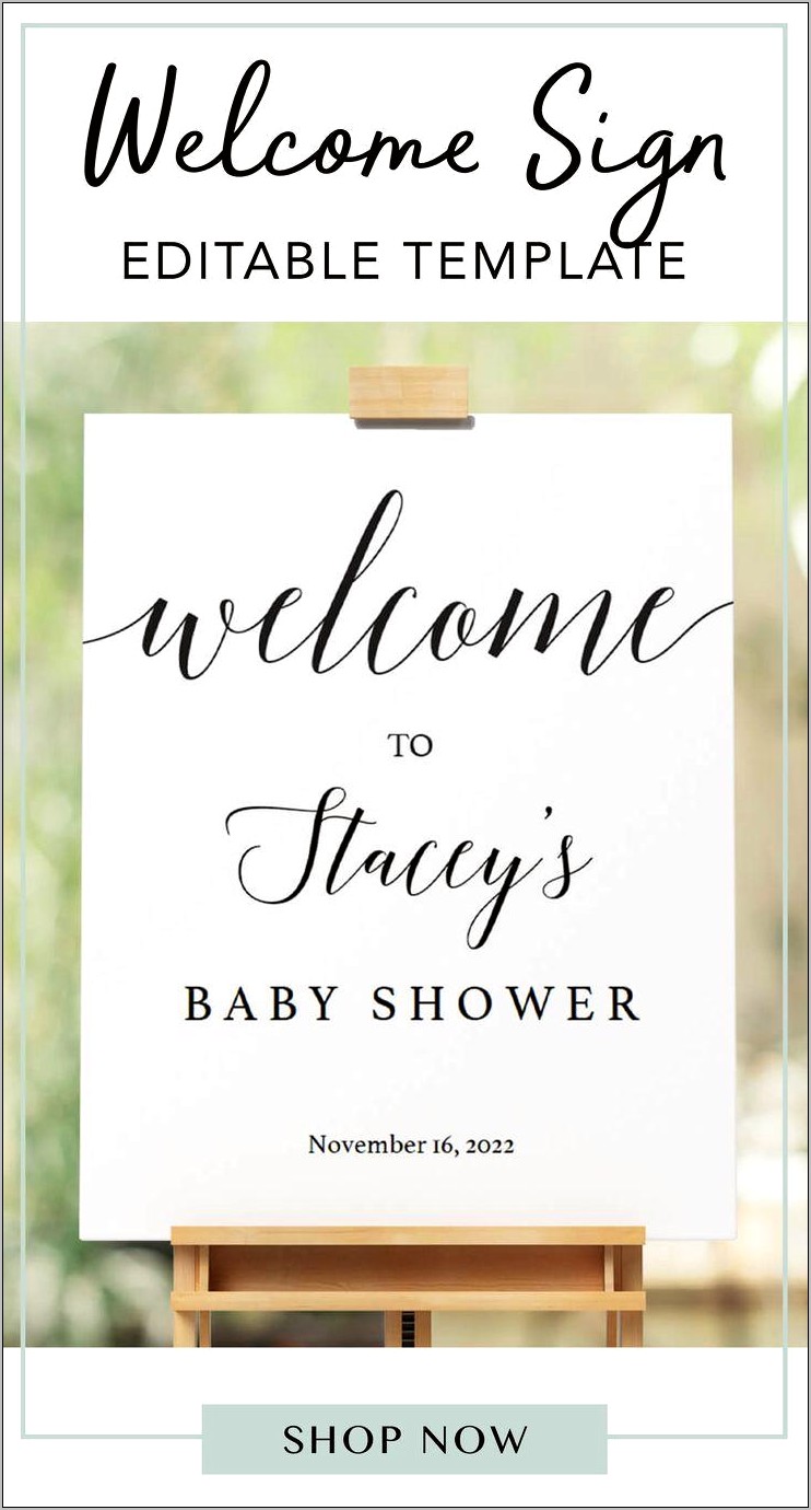 Free Baby Shower Welcome Sign Template