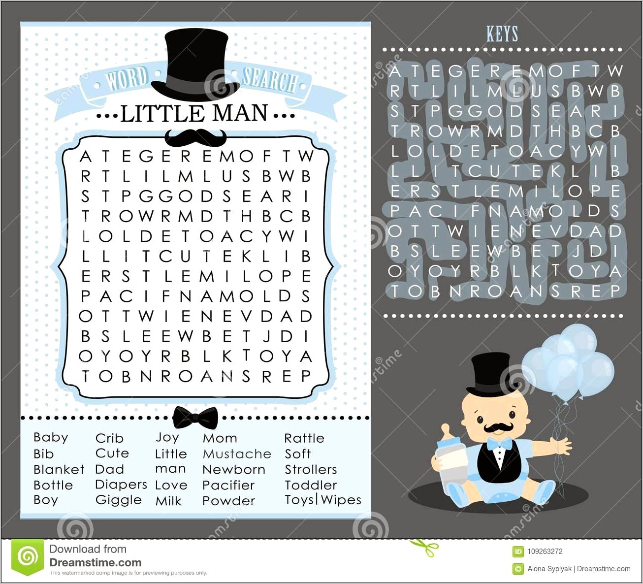 Free Baby Shower Word Search Template