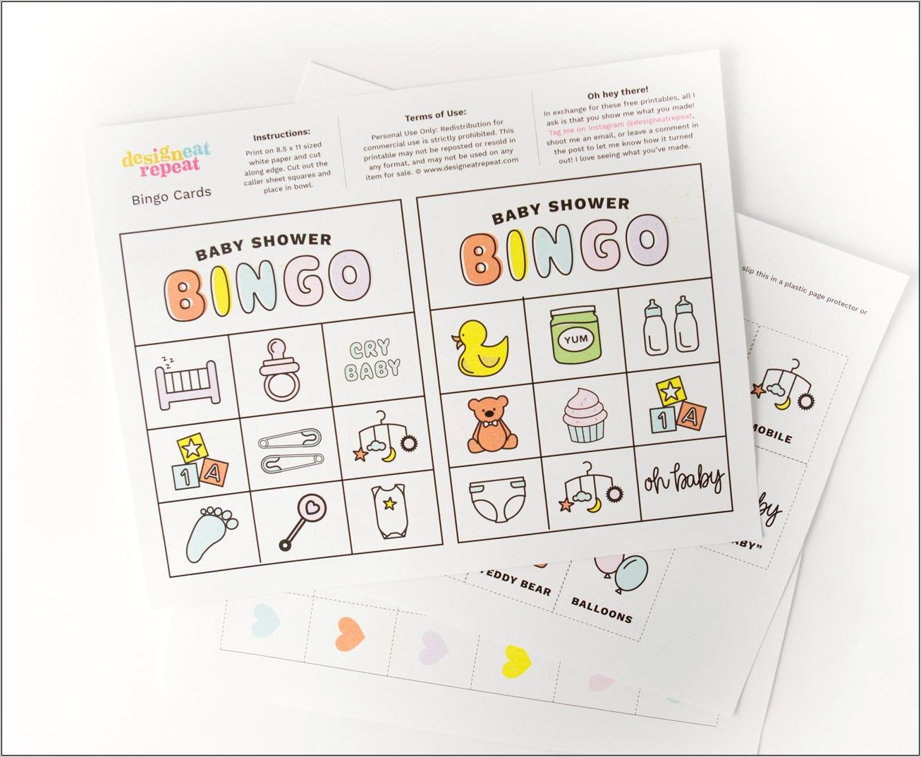 Free Bingo Template For Baby Shower