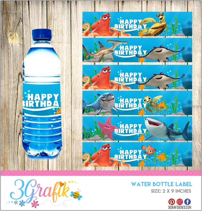 Free Birthday Water Bottle Label Template