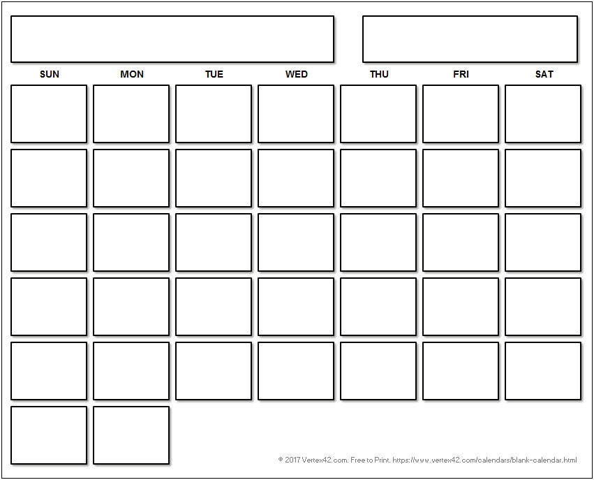 Free Blank Calendar Template To Print