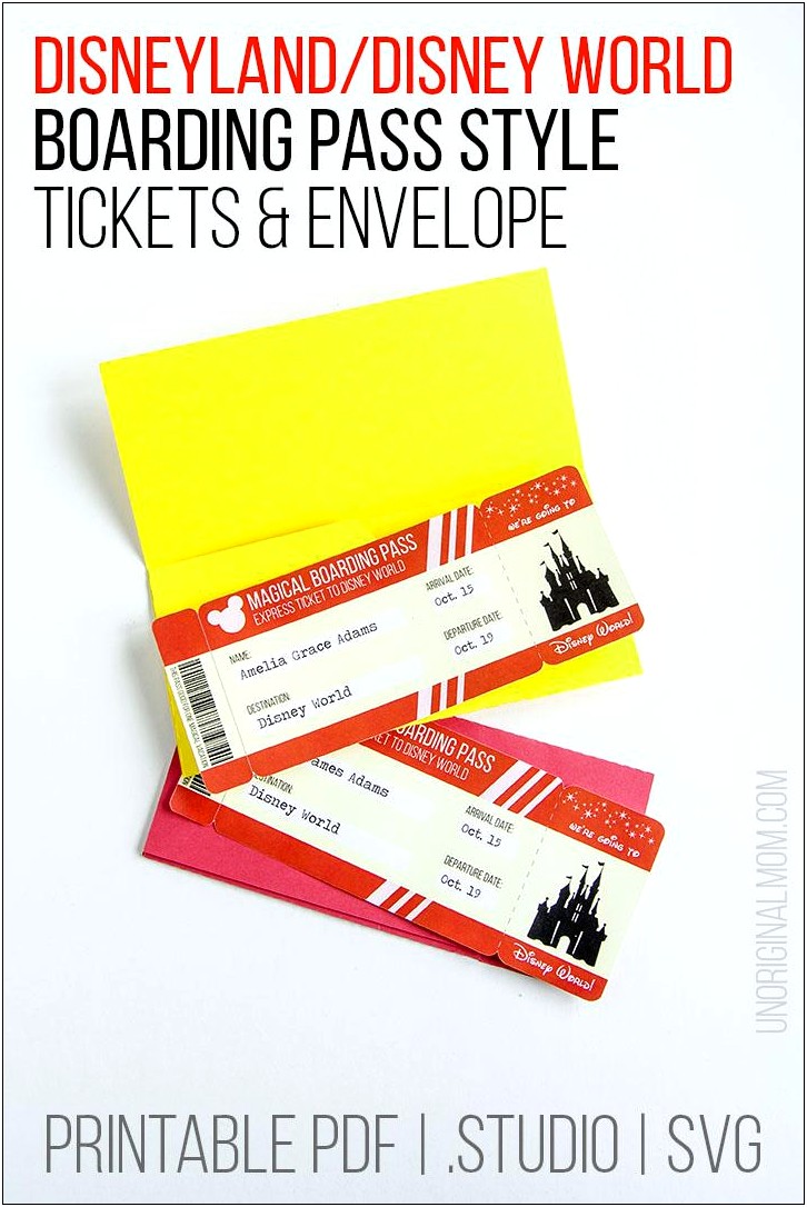 Free Boarding Pass Template For Gift