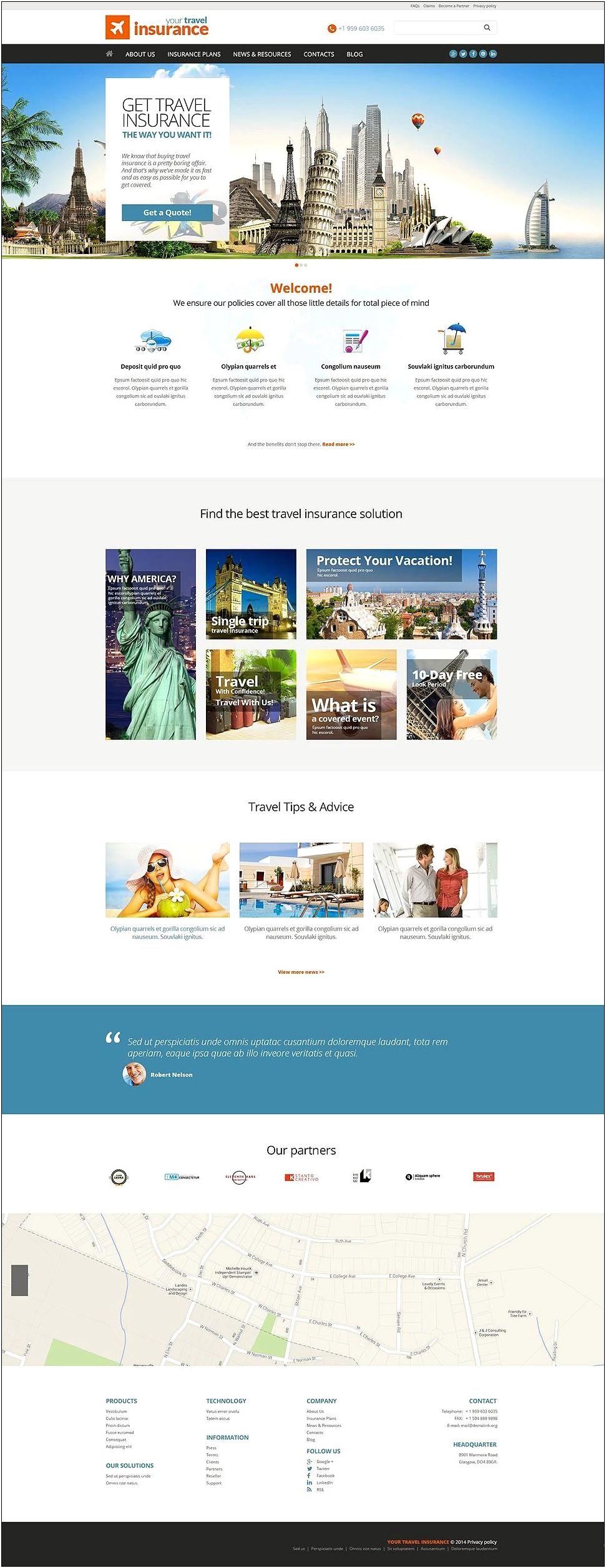 Free Bootstrap Template For Insurance Company